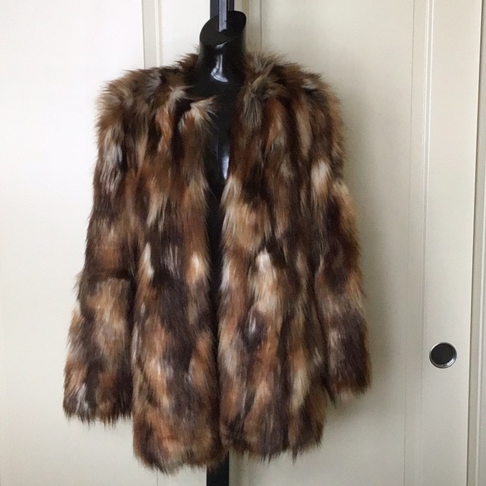 Zara Trafaluc Faux Fur Jacket Size S